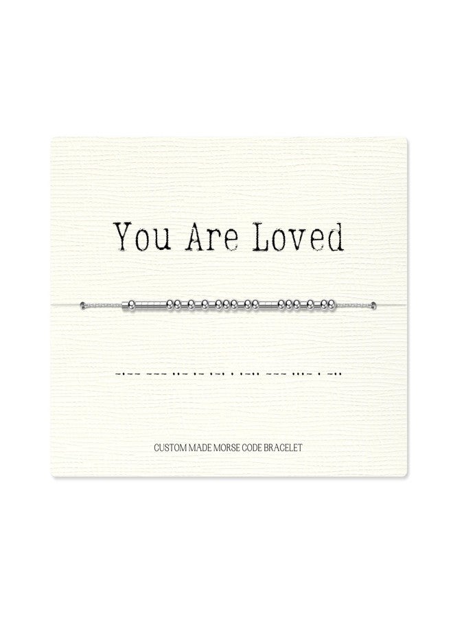 Loved Creations Morse Code Bracelets, You Are Loved Inspirational Morris Code Bracelet for Women, 925 Sterling Silver Blessed Jewelry Gifts for Women Men - Image 1